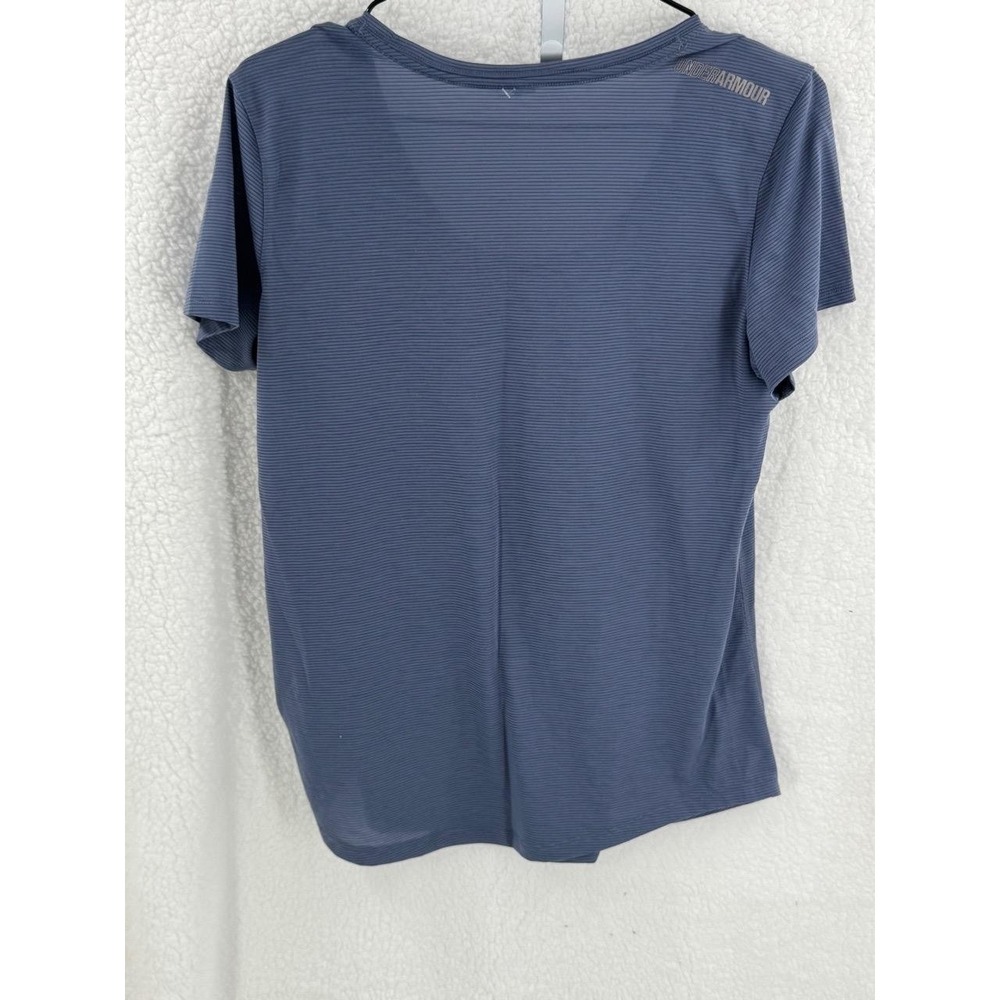 Under Armour Blue Short Sleeve Crew Neck Striped Pattern Casual T Shirt‎